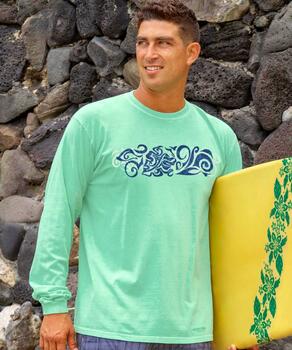 Jakarta Blue - Key Lime Dyed Long Sleeve Crewneck T-Shirt
