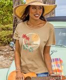 Honu Nalu Circle - Kona Coffee Dyed Short Sleeve Scoop Neck T-Shirt