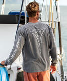 Tribal Nalu Tail - Crater Dyed&reg; Long Sleeve Crewneck T-Shirt
