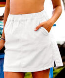 White Seaside Twill Skirt