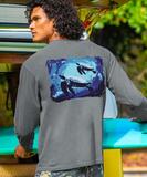 Dive Silhouette - Crater Dyed® Long Sleeve Crewneck T-Shirt