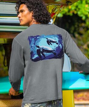 Dive Silhouette - Crater Dyed® Long Sleeve Crewneck T-Shirt