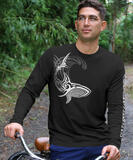 Tribal Mano Surf - Jet Black Long Sleeve Pima T-Shirt