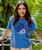 Quaint Quilt - Blue Hawaii Dyed Short Sleeve Scoop Neck T-Shirt
