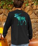 Mooooose - Black Long Sleeve Crewneck T-Shirt