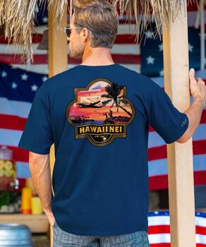 Hawaii Nei Gold - Navy Short Sleeve Crewneck T-Shirt