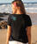 Haina Mai - Jet Black Short Sleeve Pima V-Neck T-Shirt
