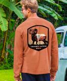 Discovery Channel Grand Canyon AZ - Chile Dyed Long Sleeve Crewneck T-Shirt