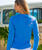 Tribal Night Shade - Blue Hawaii Dyed Long Sleeve Crewneck T-Shirt