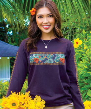 Island Leisure Band - Blackberry Dyed Long Sleeve Crewneck T-Shirt