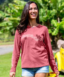 Punalei - Paradise Red Dyed Long Sleeve Crewneck T-Shirt