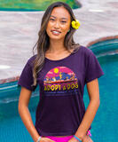 Hawaiian Humane Society Yoga Pups - Blackberry Dyed Short Sleeve Scoop Neck T-Shirt