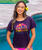 Hawaiian Humane Society Yoga Pups - Blackberry Dyed Short Sleeve Scoop Neck T-Shirt