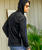 Woodcut Manta Elua - Black/Charcoal Long Sleeve Longboard Hooded Tee