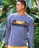 Panoramic Sunset - Crater Dyed&reg; Long Sleeve Crewneck T-Shirt