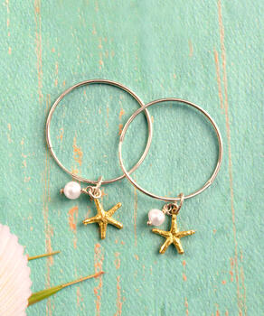 Wyland® Ocean Treasures Sea Star - Hoop Earrings