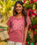 Quilt Dreams - Paradise Red Dyed Short Sleeve Scoop Neck T-Shirt