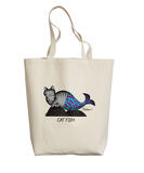 B. Kliban Mermaid Cat - Natural Weekend Tote