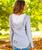 Tiare Sketch - White Grey Heather Long Sleeve Harmony Hooded T