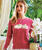 Pretty Plumerias - Paradise Red Dyed Long Sleeve Crewneck T-Shirt