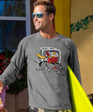 B. Kliban Hockey Cat - Crater Dyed&reg; Long Sleeve Crewneck T-Shirt