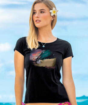 Clark Little Pink Flash - Jet Black Short Sleeve Pima T-Shirt