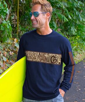 Ekomo Mai Band - Navy Long Sleeve Crewneck T-Shirt