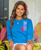 Pineapple Dream - Blue Hawaii Dyed Long Sleeve Crewneck T-Shirt
