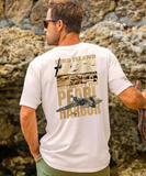 Pearl Harbor Aviation Museum Pearl Harbor Birdseye View - Coconut Dyed Short Sleeve Crewneck T-Shirt