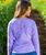 Watercolor Daisy - Lavender Dyed Long Sleeve Crewneck T-Shirt