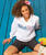 Floral Blends - White Long Sleeve Lightweight Pullover