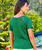 Pua Nani Montage - Wintergreen Dyed Short Sleeve Scoop Neck T-Shirt
