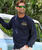 Tribal Style Lizard - Navy Long Sleeve Crewneck T-Shirt