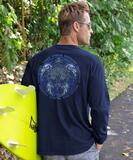 Lucky Olive Honu - Navy Long Sleeve Crewneck T-Shirt