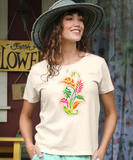 Heliconia Quilt - Coconut Dyed Short Sleeve Scoop Neck T-Shirt