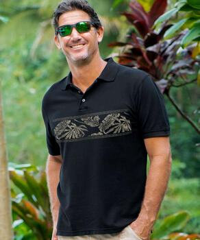 Island Band - Black Short Sleeve Pique' Polo Shirt
