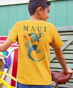 Gecko Watercolor - Pineapple Dyed Short Sleeve Crewneck T-Shirt