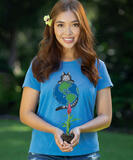 B. Kliban Earth Cat - Blue Hawaii Dyed Short Sleeve Crewneck T-Shirt
