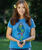 B. Kliban Earth Cat - Blue Hawaii Dyed Short Sleeve Crewneck T-Shirt