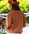 Single Flower Band - Cinnamon Dyed Long Sleeve Lightweight Pullover
