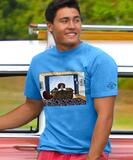B. Kliban Boss Cat - Blue Hawaii Dyed Short Sleeve Crewneck T-Shirt