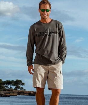 Linear Ti - Smoke Long Sleeve Pima T-Shirt