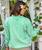 Sweet Blossoms - Key Lime Dyed Long Sleeve Lightweight Pullover