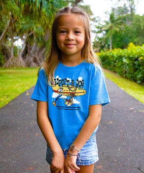 Hawaiian Humane Society Sky Dive - Blue Hawaii Dyed Short Sleeve Crewneck T-Shirt