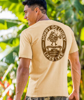 Hoppy Go Lucky - Beer Dyed Short Sleeve Crewneck T-Shirt