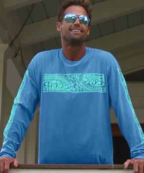 Tapas Band - Blue Hawaii Dyed Long Sleeve Crewneck T-Shirt