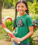 B. Kliban Candy Cane Cat - Wintergreen Dyed Short Sleeve Crewneck T-Shirt