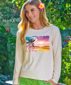 Aloha Aina - Coconut Dyed Long Sleeve Crewneck T-Shirt