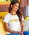 Cali Poppy - White Short Sleeve Scoop Neck T-Shirt
