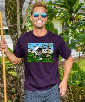 B. Kliban Fall Breeze - Blackberry Dyed Short Sleeve Crewneck T-Shirt